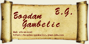 Bogdan Gambelić vizit kartica